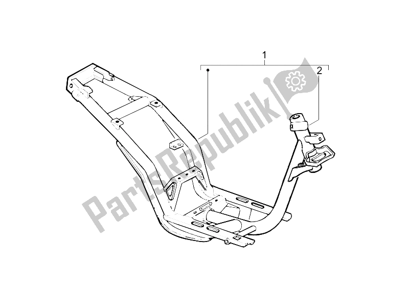 Todas as partes de Quadro / Carroceria do Piaggio Liberty 125 4T Sport E3 UK 2006