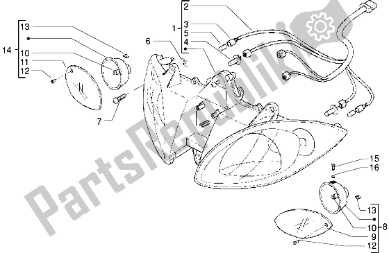 Toutes les pièces pour le Lampe Frontale du Piaggio X9 250 2006