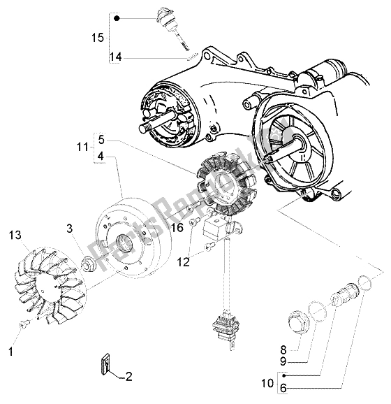 Todas las partes para Volante Magneto de Piaggio FLY 50 4T 2004