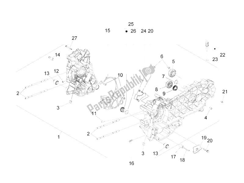 Todas las partes para Caja Del Cigüeñal de Piaggio MP3 250 IE MIC USA 2010