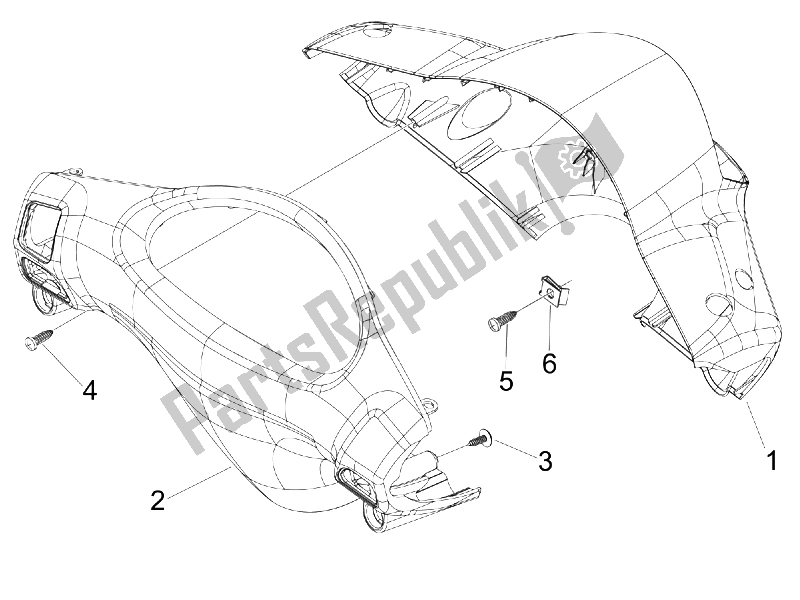 Toutes les pièces pour le Couvertures De Guidon du Piaggio FLY 50 4T 25 30 KMH 2008