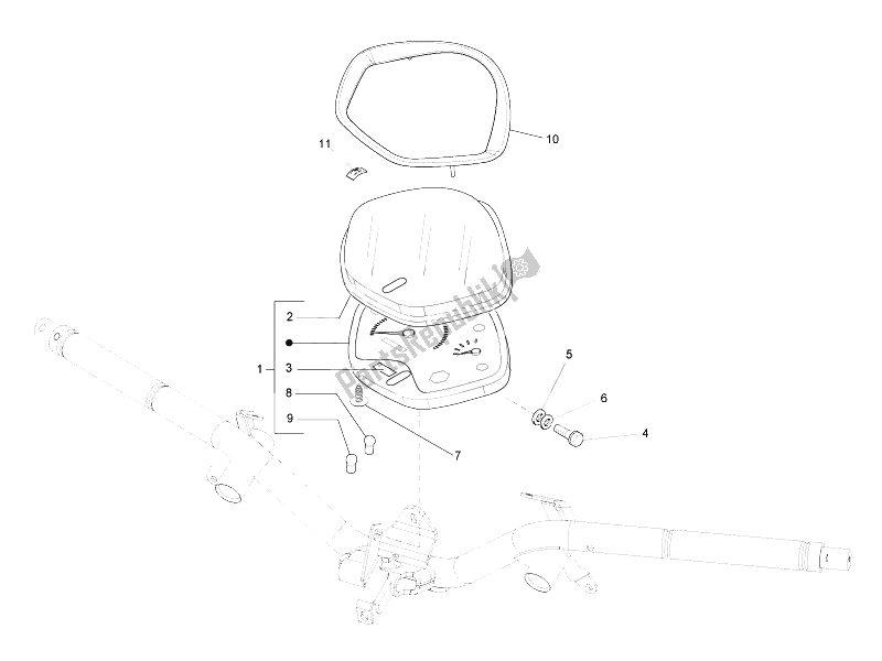 Toutes les pièces pour le Tableau De Bord Combiné du Piaggio Liberty 125 4T PTT E3 A 2007