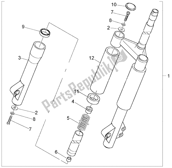 Toutes les pièces pour le Fourchette du Piaggio Liberty 50 4T RST Delivery 2004