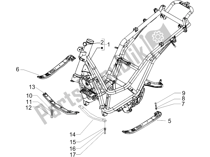 Toutes les pièces pour le Cadre / Carrosserie du Piaggio BV 500 2005