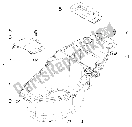 Toutes les pièces pour le Casque du Piaggio FLY 50 2T 2004