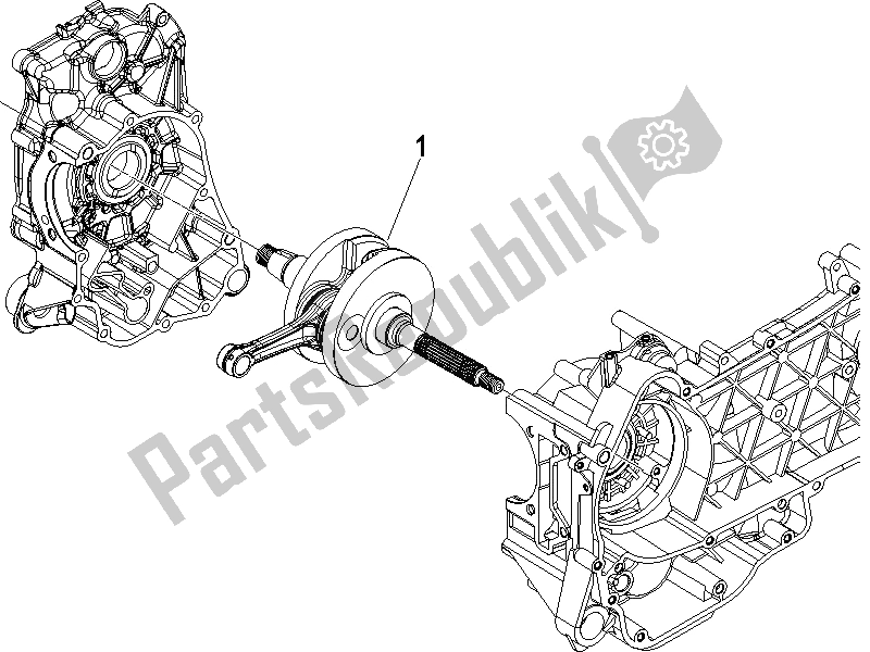All parts for the Crankshaft of the Piaggio Liberty 125 4T Delivery E3 2009
