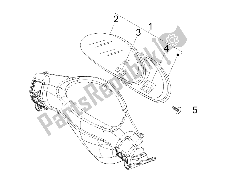 All parts for the Meter Combination-dashbord of the Piaggio FLY 150 4T 2006