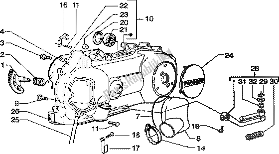 All parts for the Kickstarter-crankcase Cooling of the Piaggio Liberty 150 Leader 1998