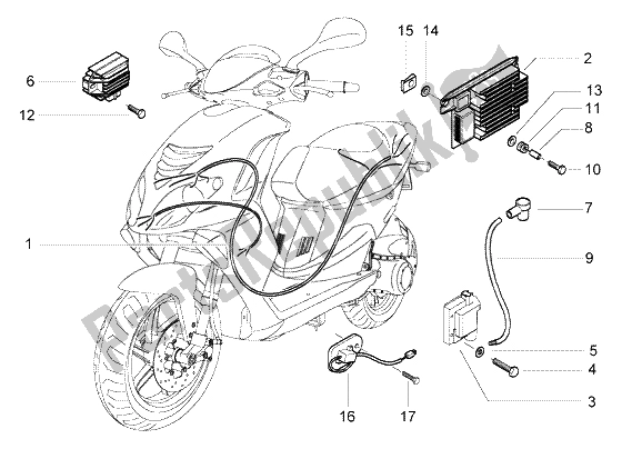 Todas las partes para Mazo De Cables - Regulador - H. T. Bobina de Piaggio NRG Power Purejet 50 2005