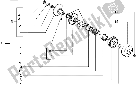 Toutes les pièces pour le Poulie Menée du Piaggio Free 100 2004