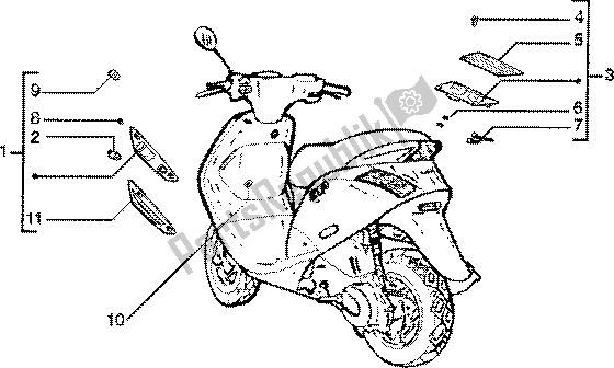 Tutte le parti per il Lampeggianti Anteriori E Posteriori del Piaggio ZIP SP 50 1996