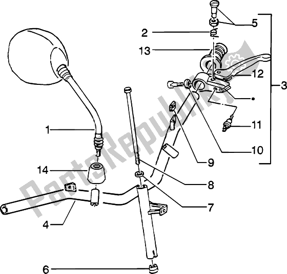 Wszystkie części do Cz?? Ci Sk? Adowe Kierownicy Piaggio ZIP Catalyzed 50 2000