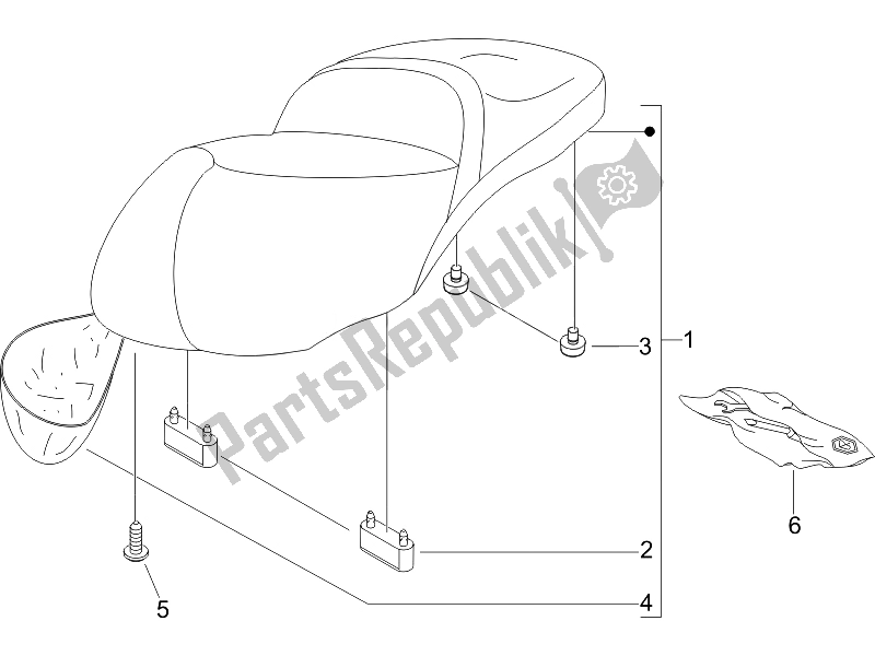 All parts for the Saddle/seats of the Piaggio Beverly 500 Cruiser E3 2007