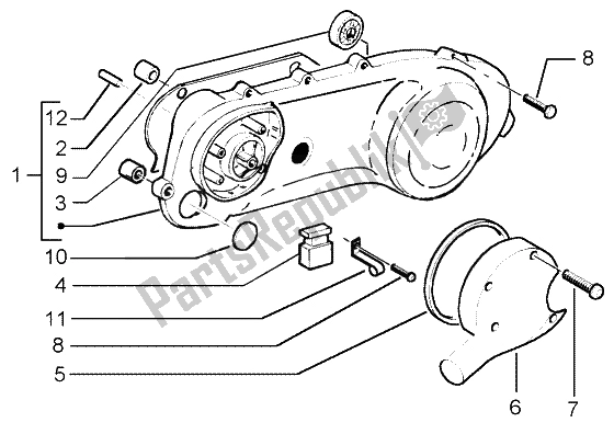 Toutes les pièces pour le Couvercle De Transmission du Piaggio NRG Power Purejet 50 2005