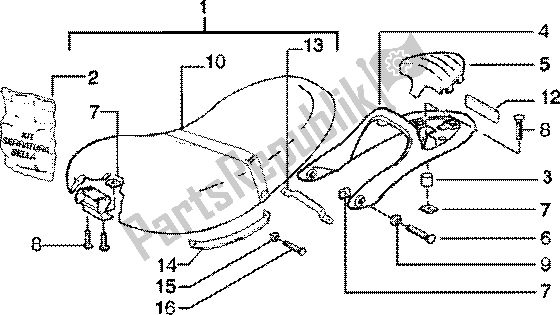 Toutes les pièces pour le Porte-selle du Piaggio Liberty 125 Leader 2001