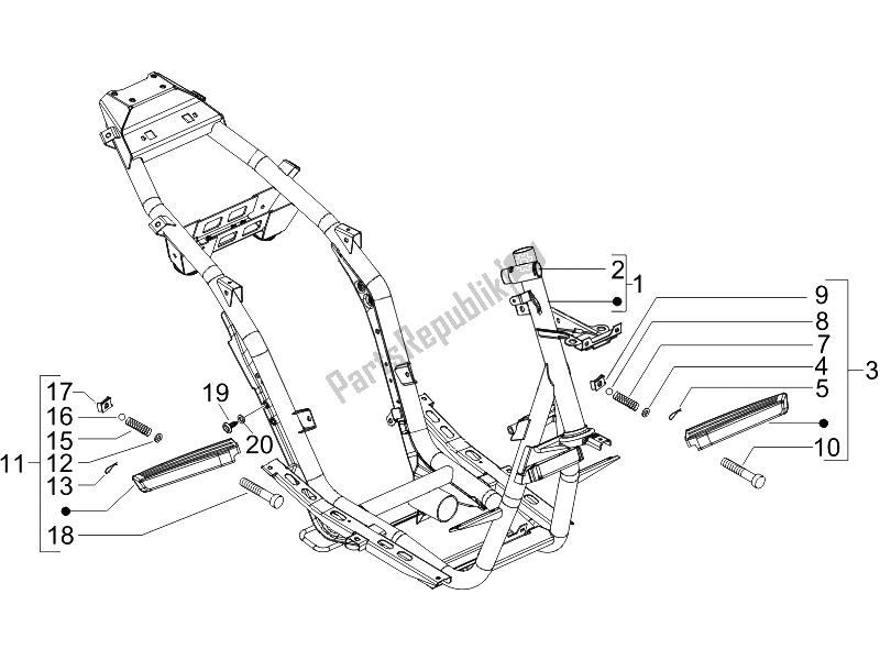 Toutes les pièces pour le Cadre / Carrosserie du Piaggio NRG Power Pure JET 50 2010