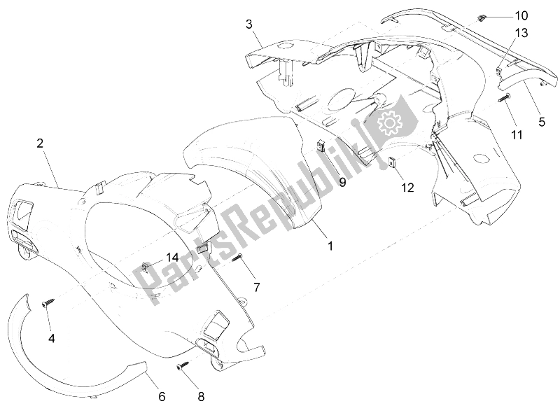 Tutte le parti per il Coperture Per Manubri del Piaggio FLY 50 4T 4V 2012