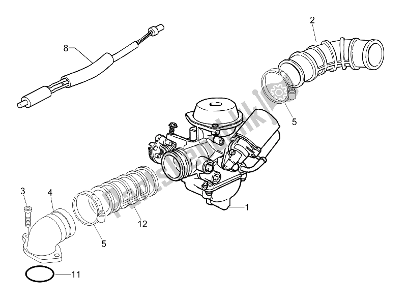 Tutte le parti per il Carburatore, Gruppo - Raccordo del Piaggio ZIP 50 2006