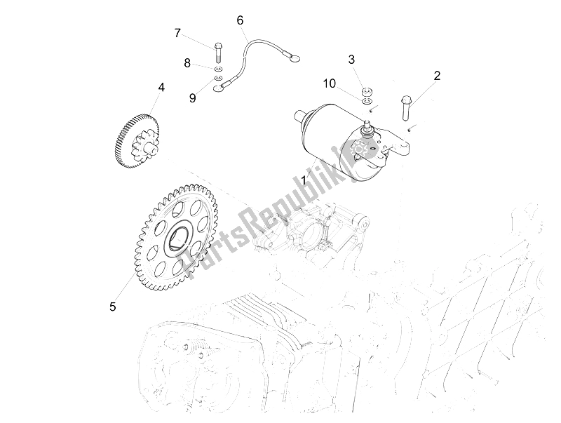 Toutes les pièces pour le Stater - Démarreur électrique du Piaggio Liberty 150 Iget 4T 3V IE ABS EU 2015