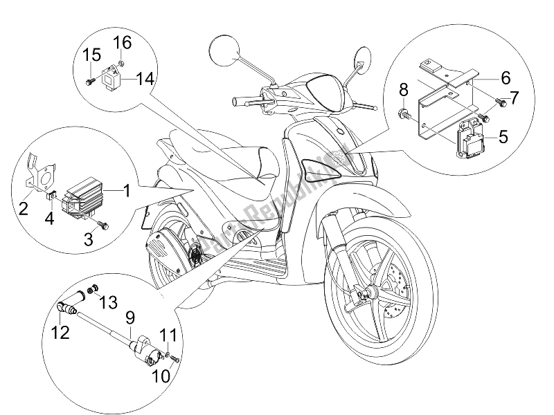 Toutes les pièces pour le Régulateurs De Tension - Unités De Commande électronique (ecu) - H. T. Bobine du Piaggio Liberty 150 4T E3 2008