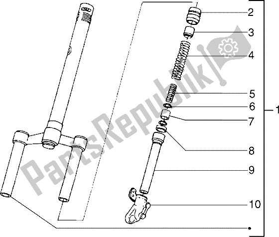 Tutte le parti per il Forcella Anteriore del Piaggio NRG 50 1995