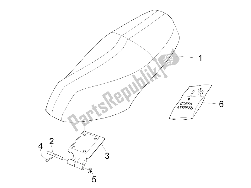 All parts for the Saddle/seats of the Piaggio Carnaby 250 4T IE E3 2008