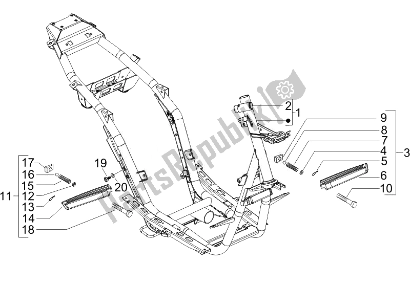 Toutes les pièces pour le Cadre / Carrosserie du Piaggio NRG Power DT Serie Speciale 50 2007