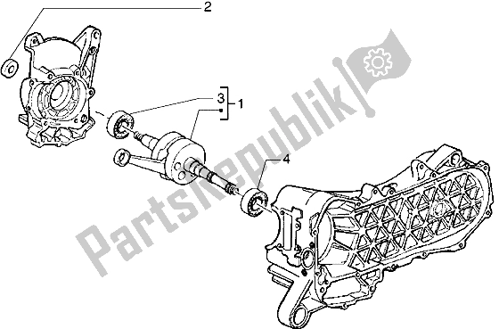 Toutes les pièces pour le Vilebrequin du Piaggio Free 100 2004