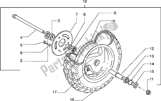 Tutte le parti per il Ruota Anteriore del Piaggio Typhoon 125 X 2000