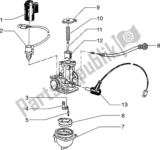 Toutes les pièces pour le Carburateur (2) du Piaggio Hexagon 150 1994