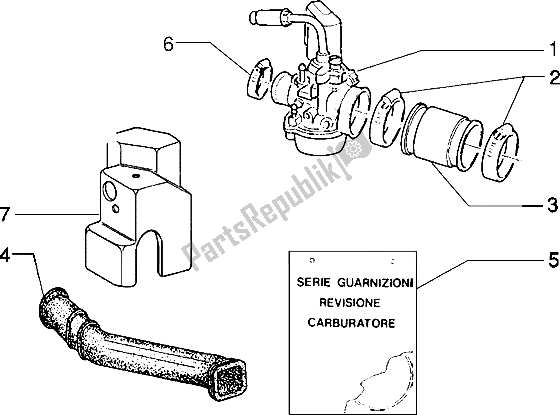 Toutes les pièces pour le Carburateur du Piaggio Typhoon 50 M Y 2004