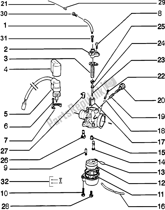 Toutes les pièces pour le Carburateur (2) du Piaggio ZIP SP H2O 50 1998