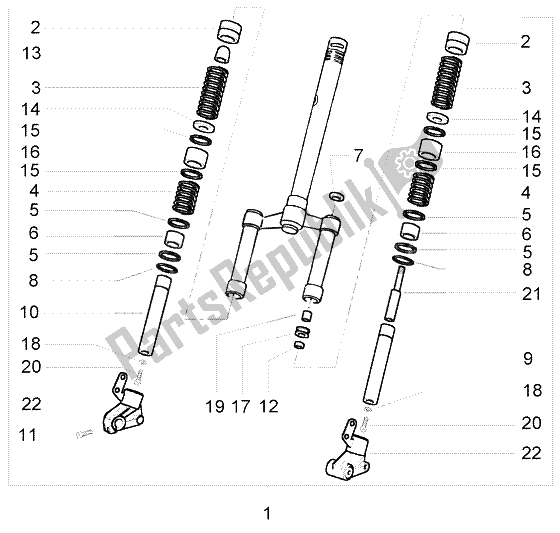 Tutte le parti per il Forcella Anteriore del Piaggio NRG Power DT 50 1998