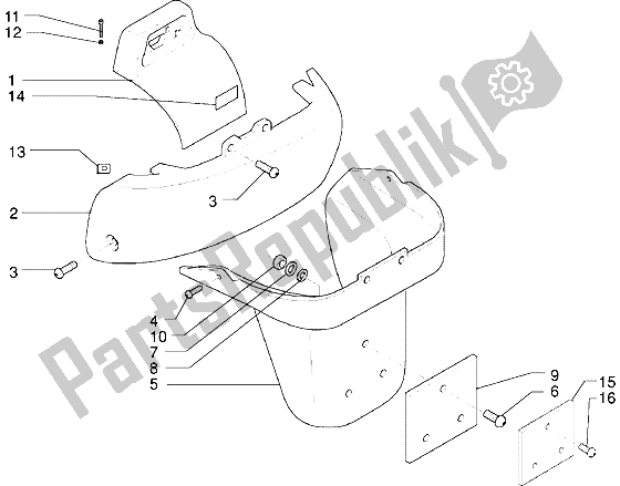 All parts for the Rear Protection of the Piaggio X9 250 2006