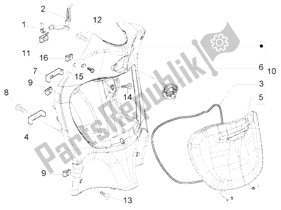 Toutes les pièces pour le Boîte à Gants Avant du Piaggio Liberty 50 4T RST 2003