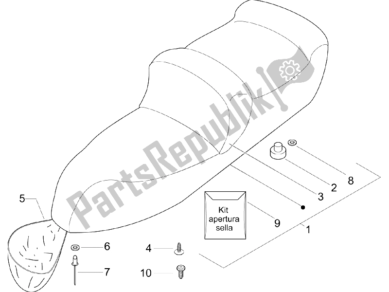 Toutes les pièces pour le Selle / Sièges du Piaggio X9 500 Evolution 2006