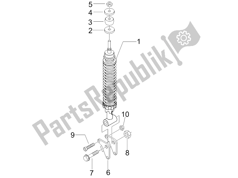 Toutes les pièces pour le Suspension Arrière - Amortisseur / S du Piaggio Liberty 150 4T E3 2008