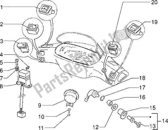 Toutes les pièces pour le Appareils électriques (2) du Piaggio Skipper 125 1995