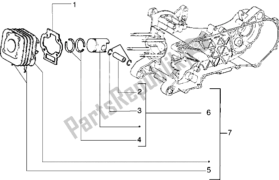 Toutes les pièces pour le Cylindre - Piston - Axe De Piston, Ensemble du Piaggio Diesis 50 2004