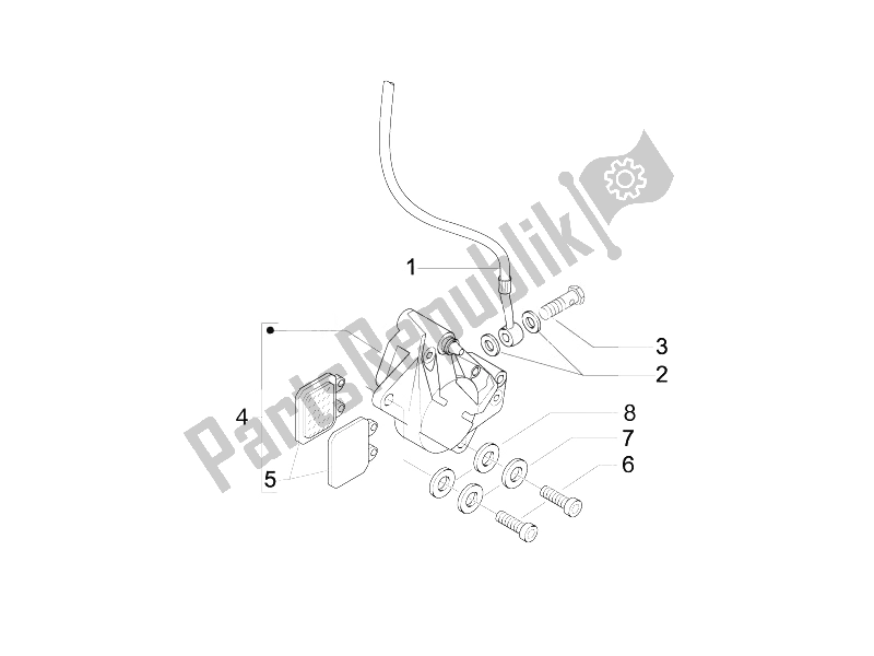 Todas las partes para Tubos De Frenos - Pinzas de Piaggio Liberty 125 4T 3V IE E3 Vietnam 2014