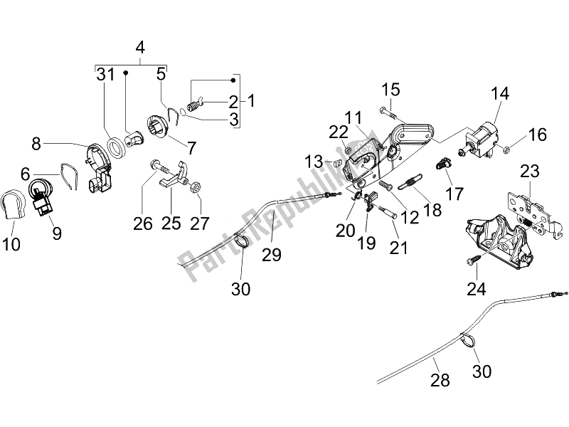 Todas las partes para Cerraduras de Piaggio Beverly 125 E3 2007