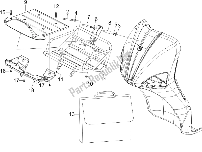 Tutte le parti per il Portapacchi Anteriore del Piaggio Liberty 125 4T PTT I 2006