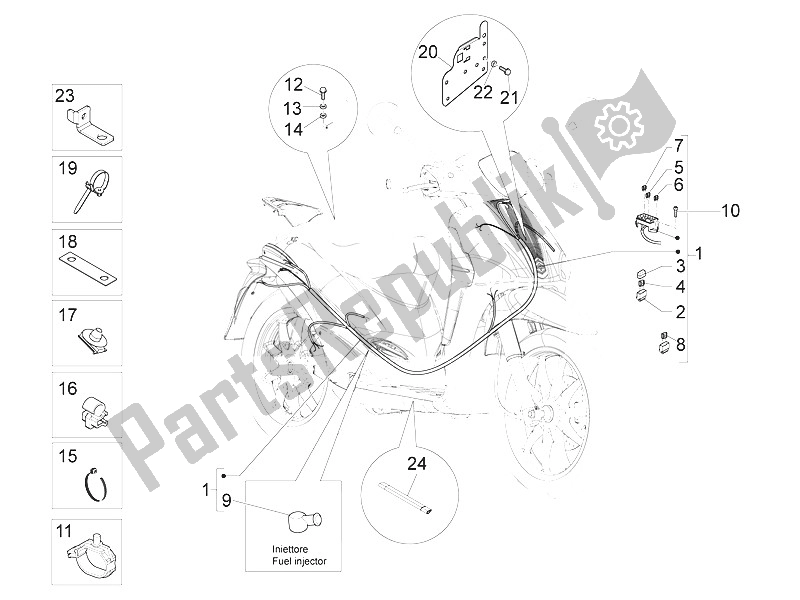 Toutes les pièces pour le Faisceau De Câbles Principal du Piaggio Liberty 125 4T 2V IE E3 Vietnam 2011