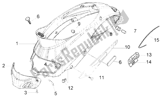 Toutes les pièces pour le Protection Centrale du Piaggio Liberty 200 Leader RST 2002