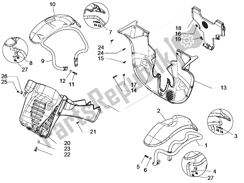 Toutes les pièces pour le Logement De Roue - Garde-boue du Piaggio MP3 500 LT Business Emea 2014