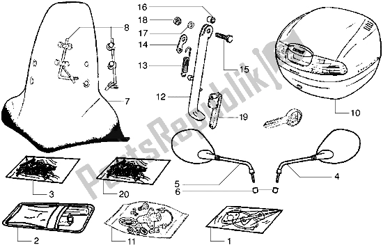 Alle onderdelen voor de Accessoires van de Piaggio Diesis 100 1998