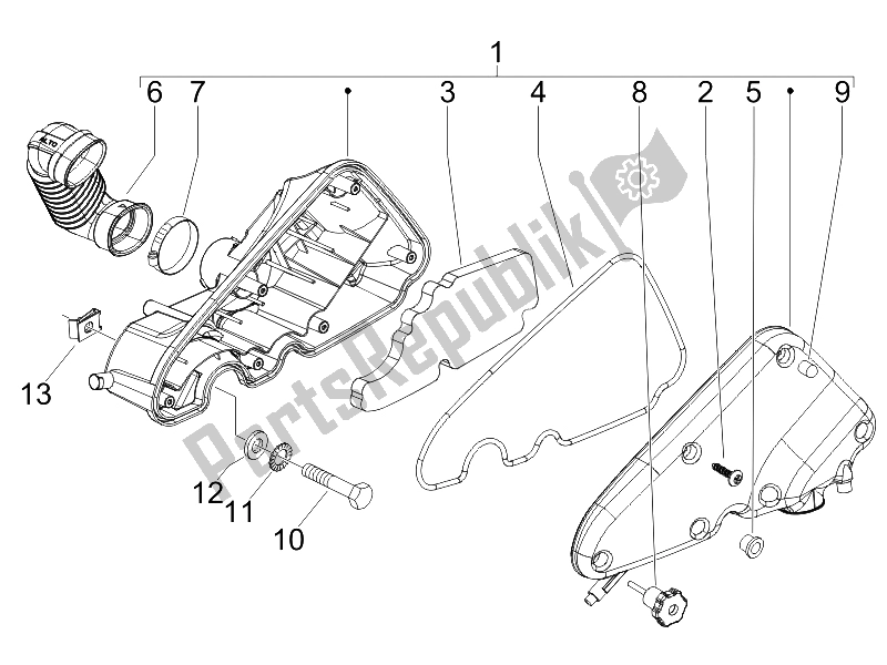 Tutte le parti per il Filtro Dell'aria del Piaggio FLY 125 4T 2006