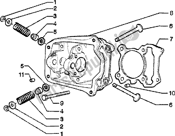 All parts for the Cylinder Head-valves of the Piaggio Skipper 125 4T 2000