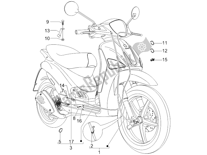 All parts for the Transmissions of the Piaggio Liberty 200 4T E3 2006