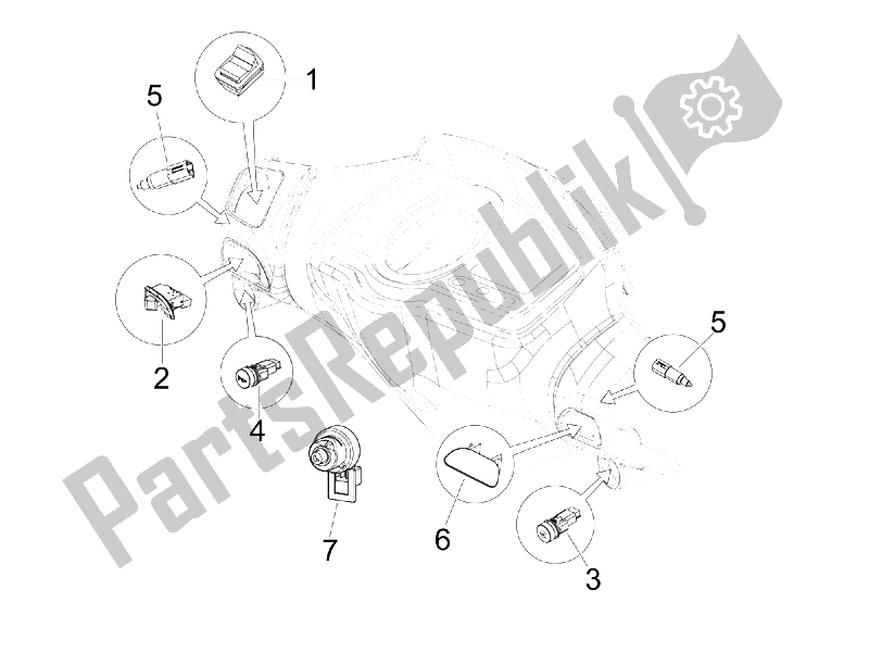 Toutes les pièces pour le Sélecteurs - Interrupteurs - Boutons du Piaggio NRG Power DT 50 2005